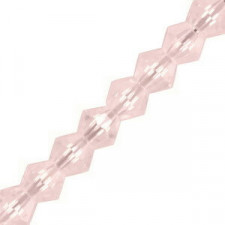 Faceted glass bicone beads 6mm Tranparent pink